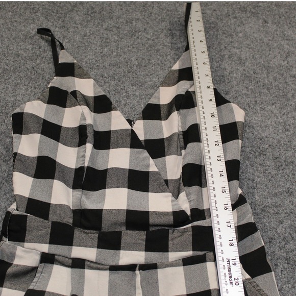 CBR Black and White Plaid Romper Sleeveless Jumpsuit Extra Large XL - Picture 7 of 9
